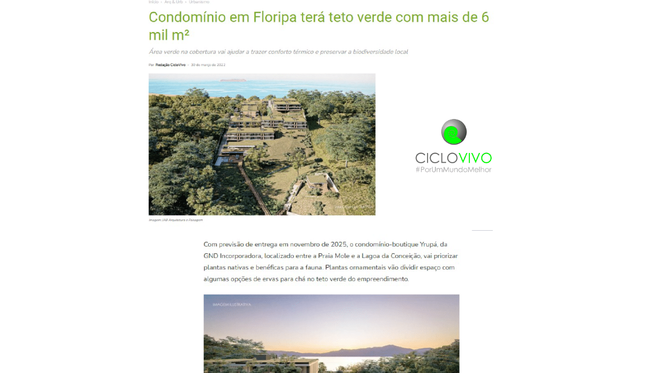 Condomínio de Floripa terá teto verde com mais de 6 mil m²